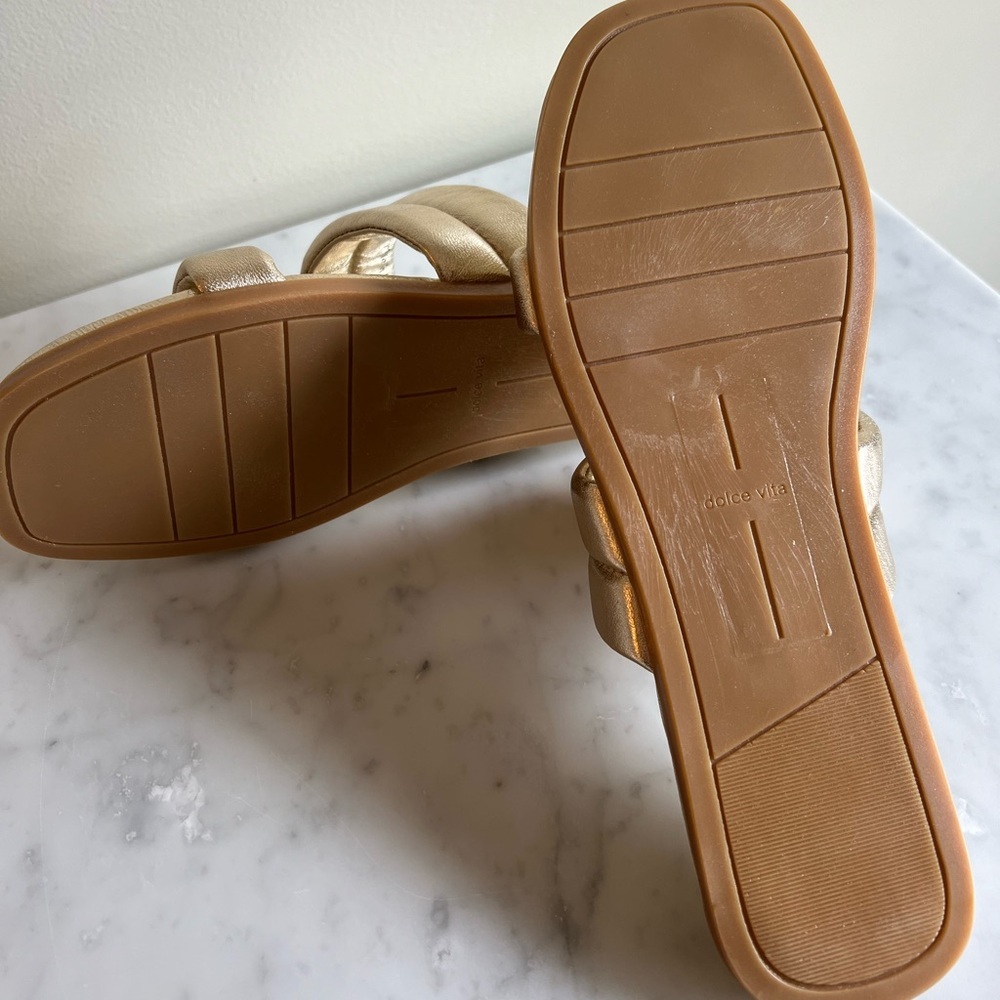Dolce Vita Adore Metallic Gold Slides. Size 9.5 - Picture 2 of 2